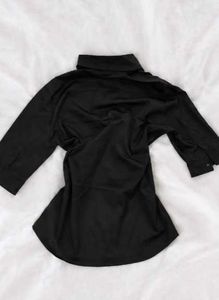 Asymmetric Black Button-Up shirt anime edition