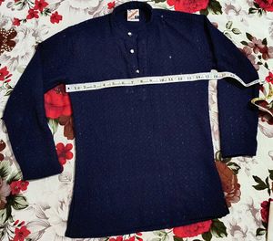 Navy Embroidery Kurta Pajama Set