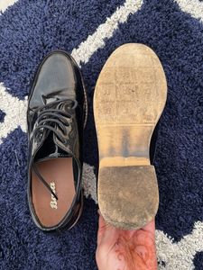 Bata Flat Leather Pattern Oxfords
