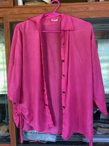 Vibrant Pink Button-Up Shirt