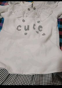 Cute Gingham Skirt Set