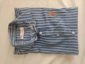 Men's Blue Striped Casual Shirt