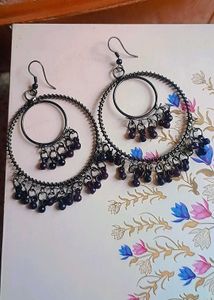 🔥SALE🔥 Oxidised Hoop Earrings