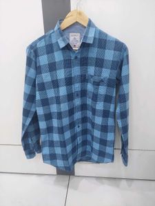 blue checkered shirt