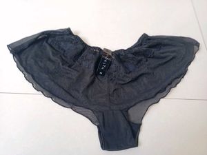Lace Trim Mesh Briefs