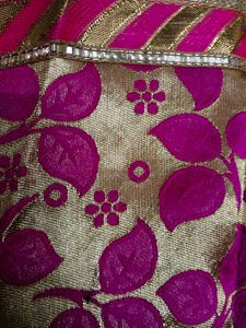 Elegant Gold &amp; Pink Silk Saree
