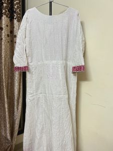 White Embroidered Anarkali Kurta