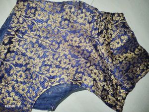 Blue &amp; Gold Floral Blouse