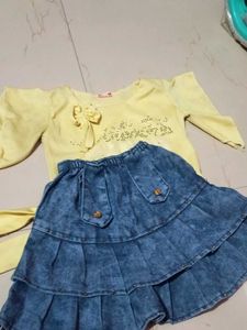 Cute Yellow Kurta Set with Bows