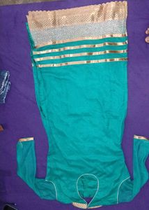 combo pack Party Wear Gown and Green Kurti