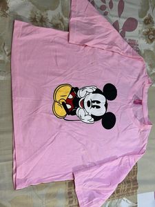 Pink Mickey Mouse Graphic T-Shirt