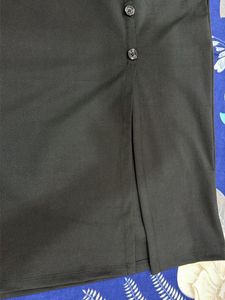 Chic Black Button-Up midi skirt and top