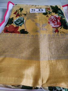 Elegant Yellow Floral Saree
