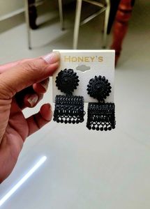 Black Jhumka Earrings