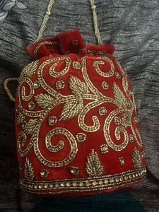 Red Potali Bag | Glittery | fancy
