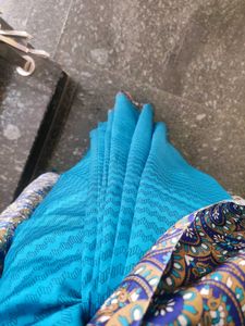 Blue Printed Saree