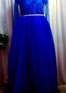 Royal Blue Tulle Formal Gown