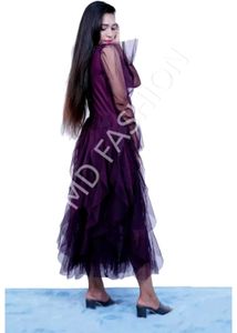Elegant Purple Tiered Gown