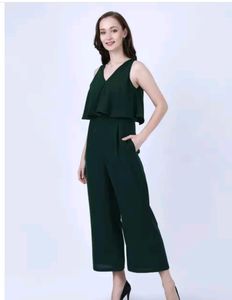 Korean Bottle Green Jumpsuit