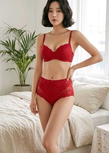 Red Lace Bra and Panty Set