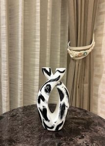 Unique Black & White Abstract Vase