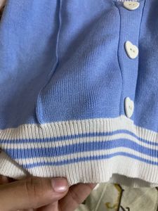 Cute Blue Knit Crop Top
