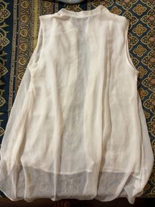 Sheer White Sleeveless Tunic Top