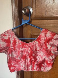 Red Tie-Dye Blouse