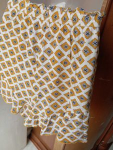 Patterned Ruffle Hem Shorts
