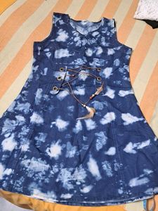 Boho Tie-Dye Denim Dress