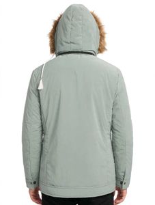 Men's Sage Green Fur Hood Winter Jacket XL | Pista