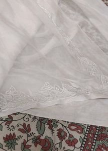 cutwork Elegant White Embroidered saree