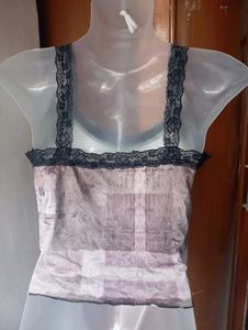Sheer Butterfly Print Tank Top