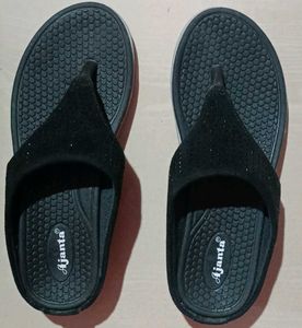 Ajanta Black Comfort Slippers