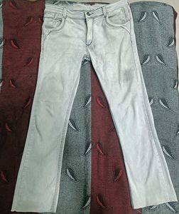 Men's Grey and white jeans set