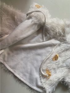 White Faux Fur Ethnic Jacket