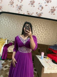 Elegant Purple Embellished Gown🎀🦋🌻