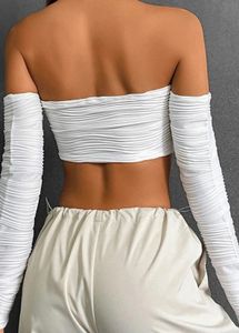 White Ruched Crop Top🎀