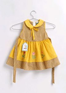 Kids Yellow Frock With Hat