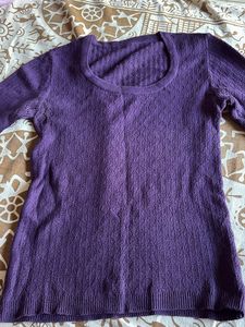 Purple Knit Top - Casual Style