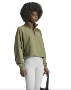 Adidas Olive Green Half Zip Sweatshirt