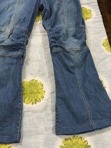 Flared Denim Cargo Pants