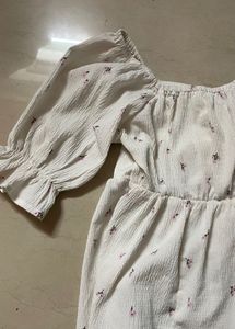 Floral White Babydoll Top