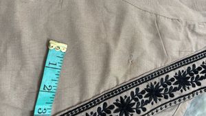 Elegant Beige Kurta with Black Embroidery