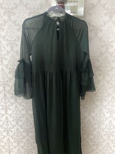 Chic Sheer Layered Sleeve Dress