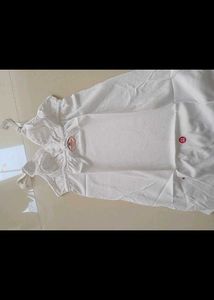 White Cotton Camisole with Lace Trim