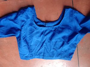 Royal Blue Stretchable Blouse and peticoat