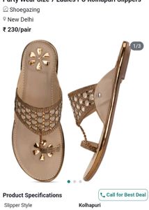 Unused Elegant Gold Embellished Sandals
