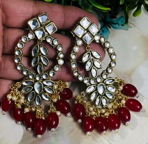 Woman Fancy Party Wear Havey Long Size Earrings