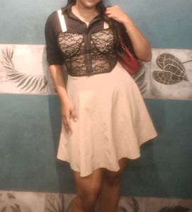 ♡ Cute Mini Tan fit &amp; flare dress ♡